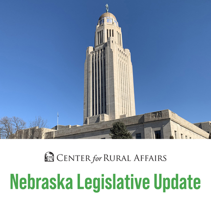 Nebraska state capitol building under a blue sky