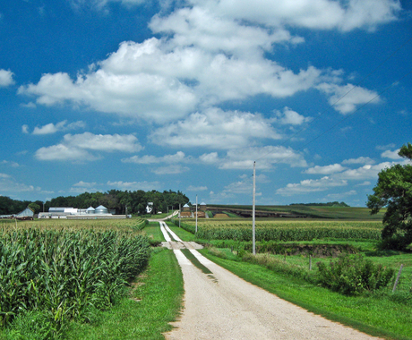 Lane to a rural home