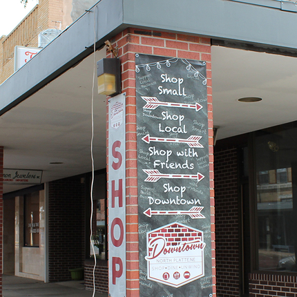 shop local sign in North Platte, Nebraska