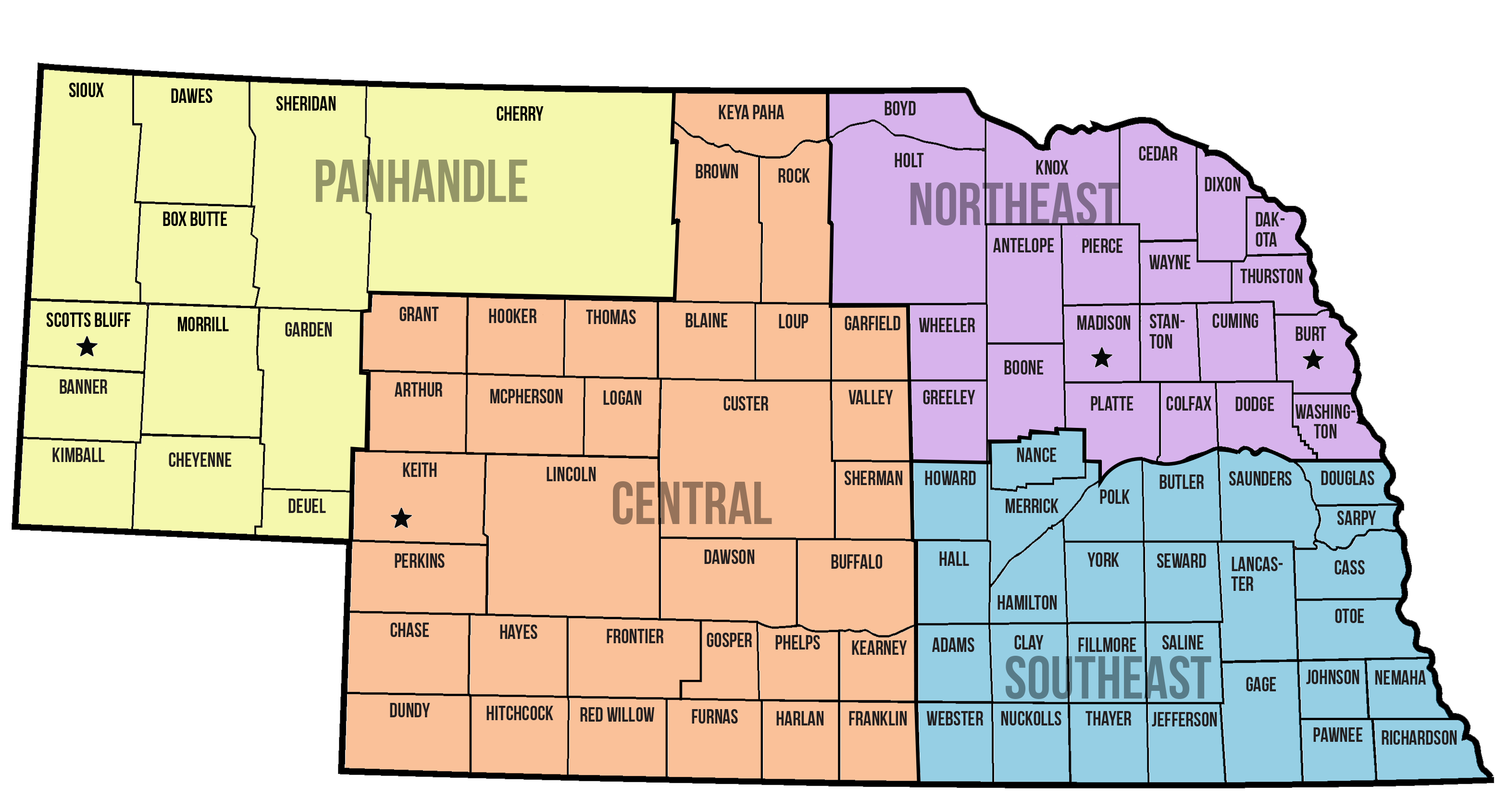 Map of Nebraska 