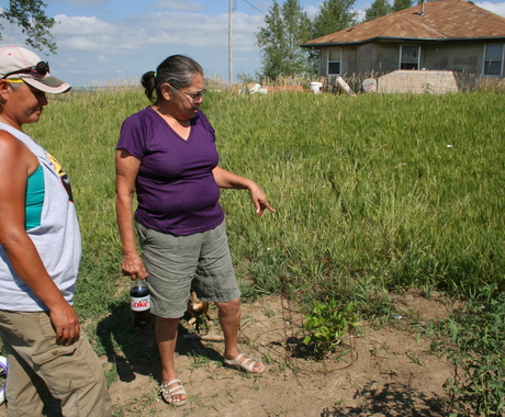 Two women in garden