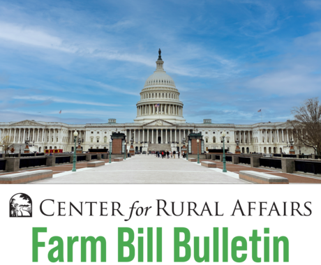 U.S. Capitol building with blue sky in the background, Farm Bill Bulletin header