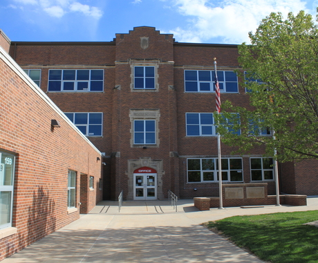 Front entrance to school building 