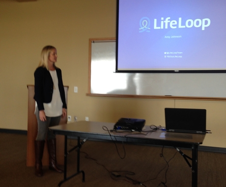Woman giving presentation
