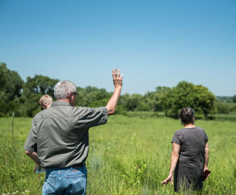 Man and woman in field