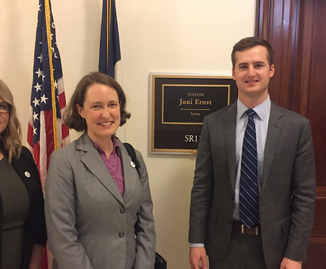 Two woman and a man in Washington