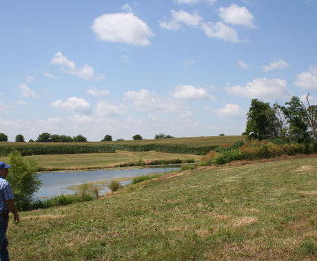 Man by pond