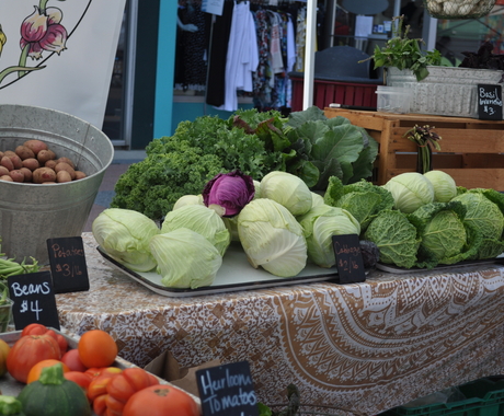 vegetables for sale on a table
