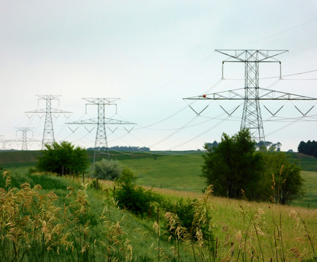 Transmission lines in rural area