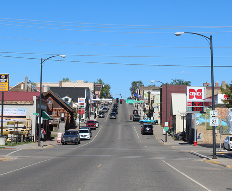 Downtown in Ely, MN - looking down the main street 
