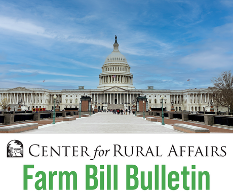 U.S. Capitol building with Farm Bill Bulletin header text