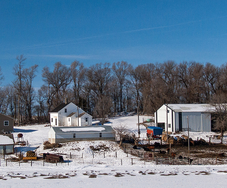 Farm in snow