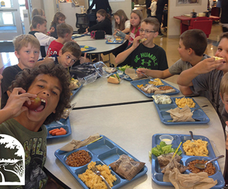 Kids at a lunch table