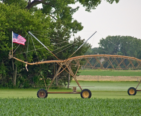 Flag on pivot irrigation