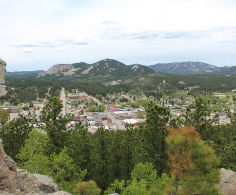 Custer, South Dakota, from a nearby hill