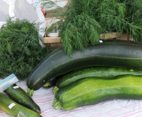 Vegetables on a farmers market table