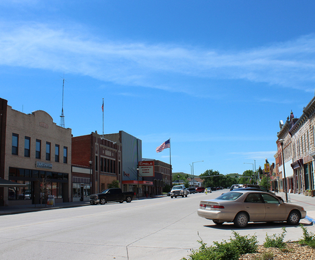 main street with businesses