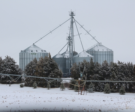 Grain Bins in Winter