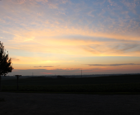 Sunrise over rural field