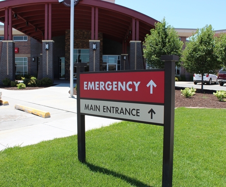 Emergency Main Entrance Sign