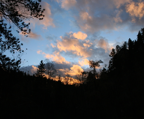 Sunset over hills