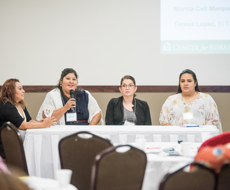 Woman speaking at conference
