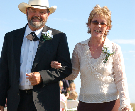 Man and woman with arms linked