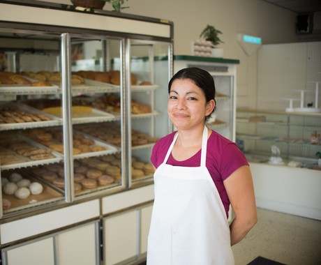 Woman in bakery