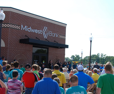 People gathered in community celebration
