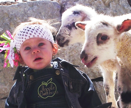 Baby with lamb