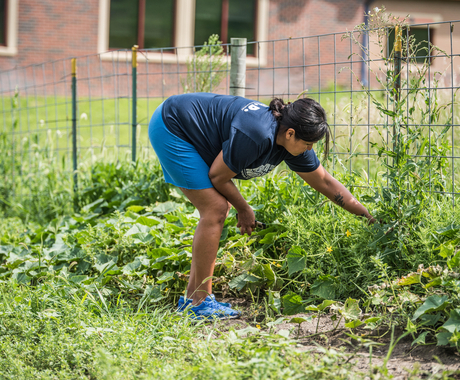 Woman in garden