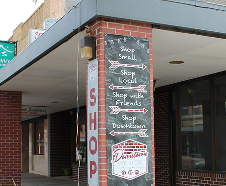 shop local sign in North Platte, Nebraska