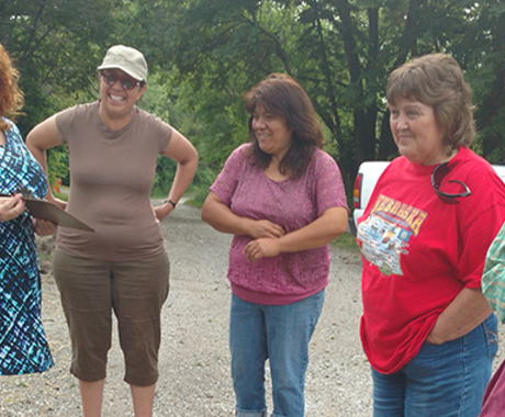 Women talking in a circle