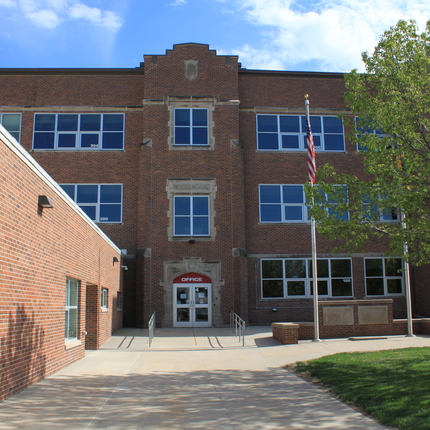 Front entrance to school building 