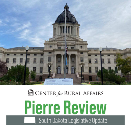  South Dakota capitol building with Pierre Review header