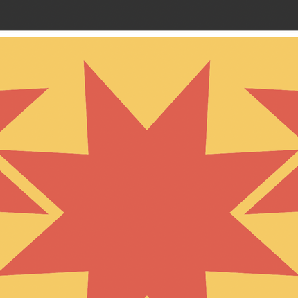 Orange stars on a yellow background with a black side bar along the top and thin white line going down the same side