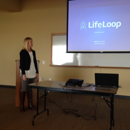 Woman giving presentation