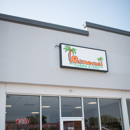 Store front of Palmeras Cuban Store