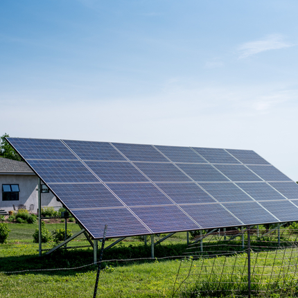 Solar array on farm