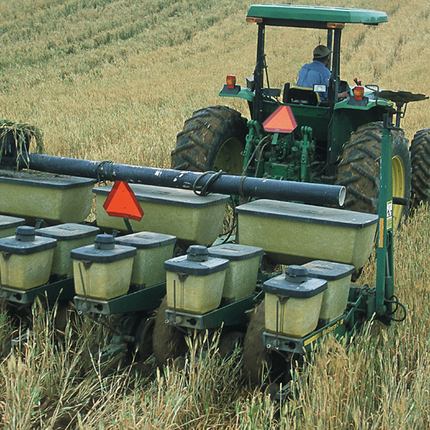 Tractor planting cover crops