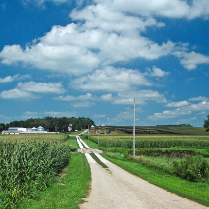Lane to a rural home