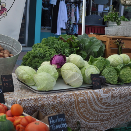 vegetables for sale on a table