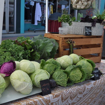 Vegetables on a farmers market table