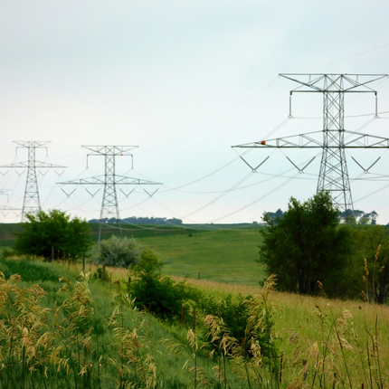 Transmission lines in rural area