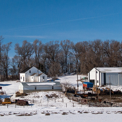 Farm in snow