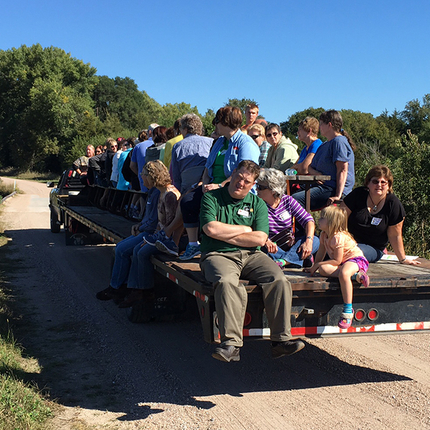 Farm tour on a hayrack