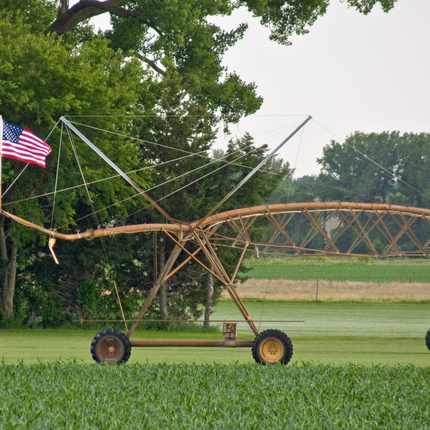 Flag on pivot irrigation