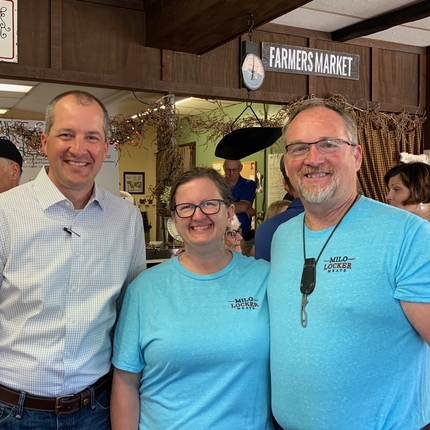 Angie and Darrell Goering with Iowa Secretary of Agriculture Mike Naig. 