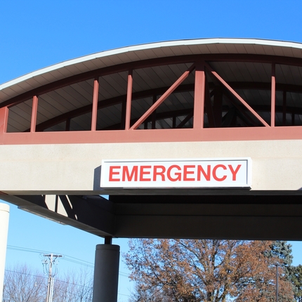 Rural hospital emergency entrance