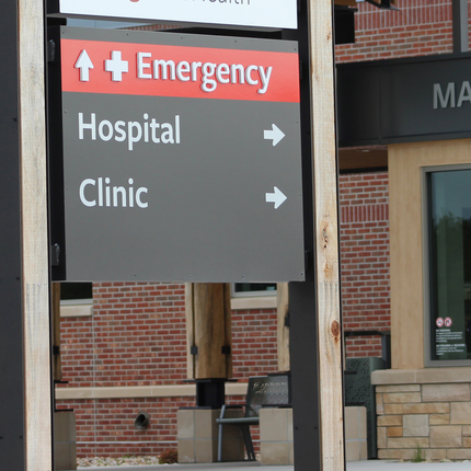 Rural hospital sign